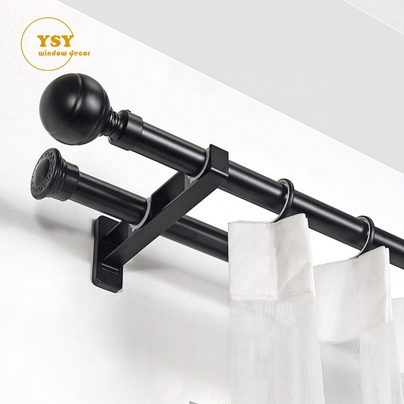 Aluminum Drapes Pipe Supplier - Black Poles L U Window