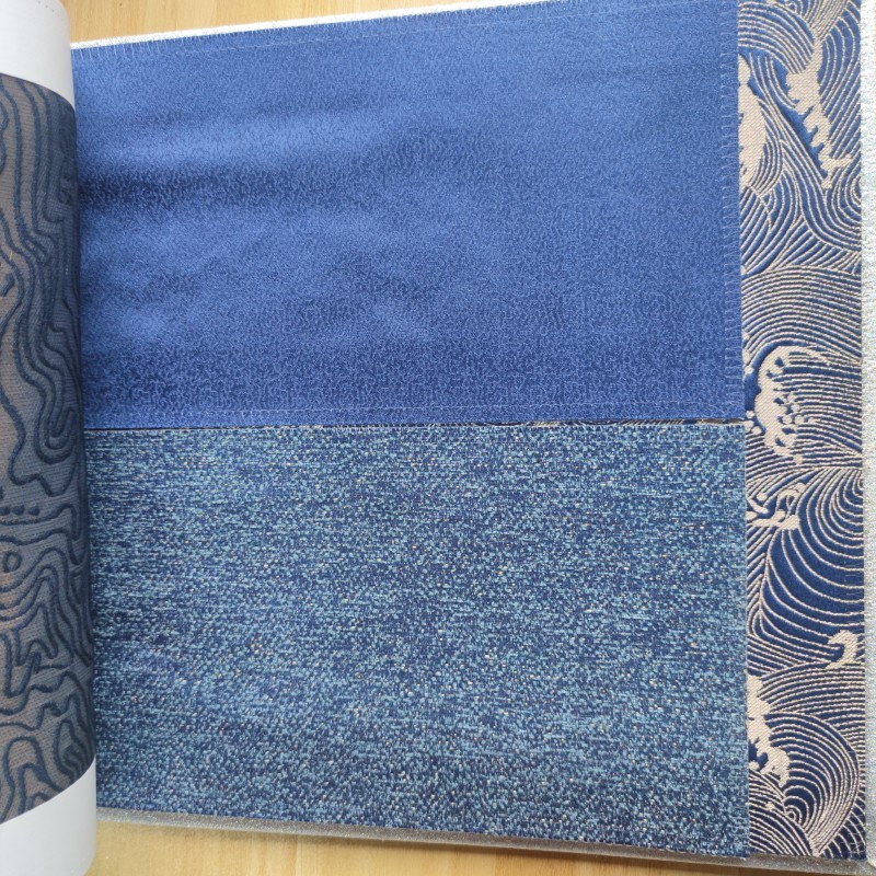 Brocade Fabric Manufacturer - Navy Royal Gold Embossed