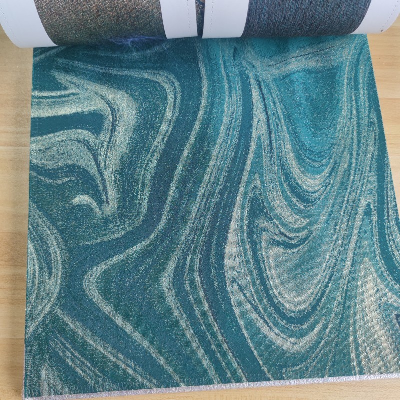 Metallic Jacquard Fabric Factory - Green Satin Gold Shinny