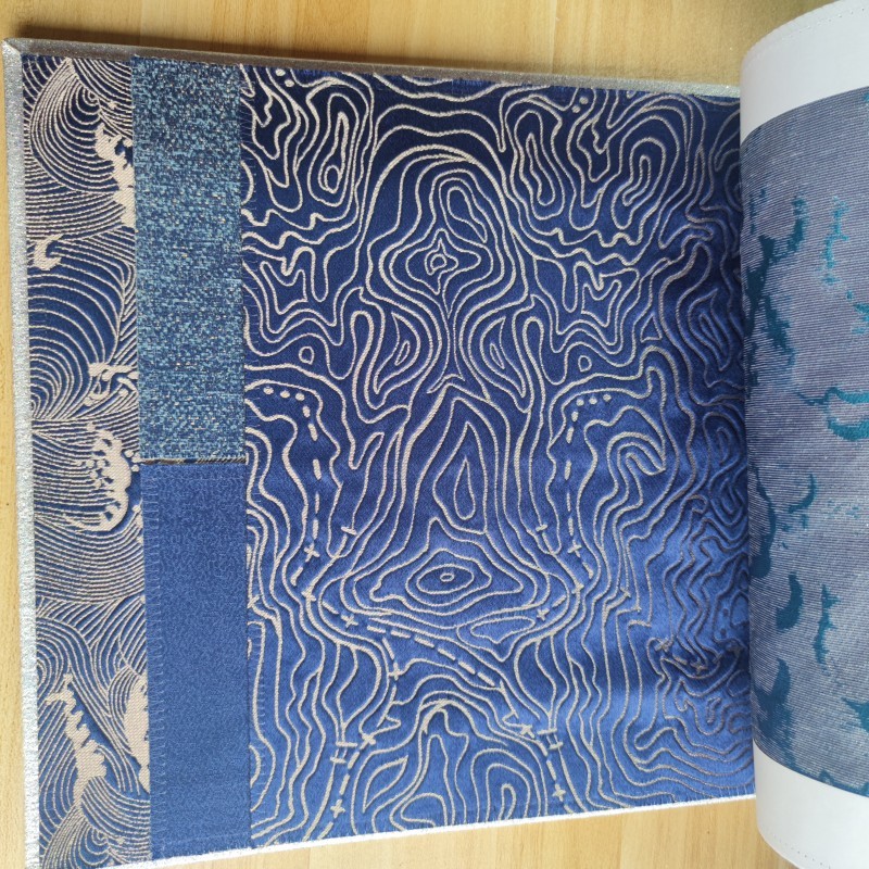 Brocade Fabric Manufacturer - Navy Royal Gold Embossed