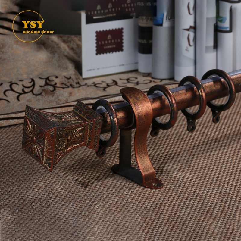 Wood Curtain Rail Factory - Luxury 32mm Aluminum Wood Gold