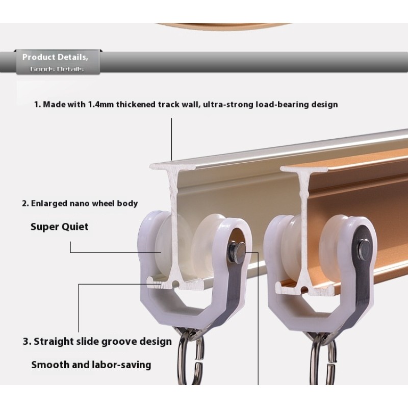 Flexible Tracks Supplier - Bendable Gold Pleat Curtains