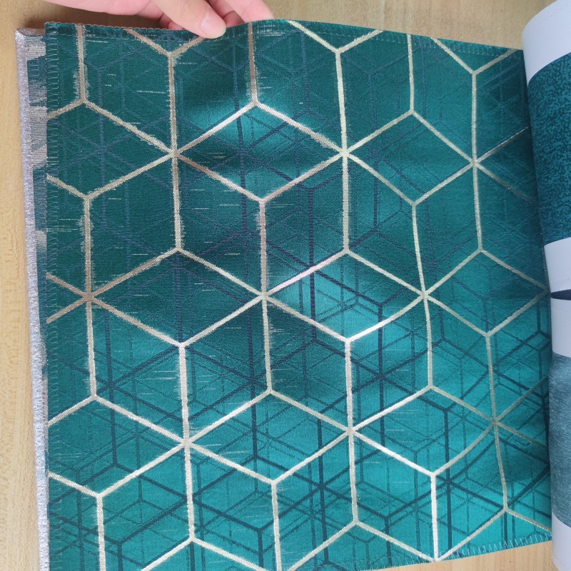 Metallic Jacquard Fabric Factory - Green Satin Gold Shinny