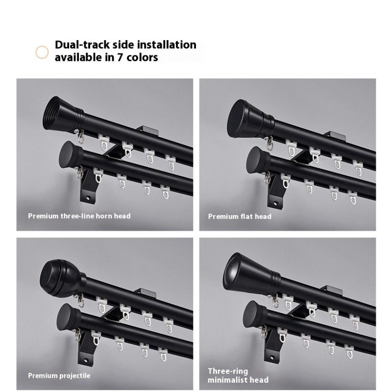 Black Curtain Rod Supplier - Heavy Duty Aluminum Gold Track
