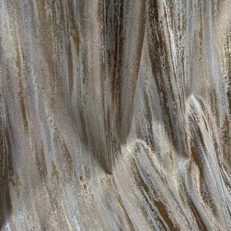 Vertical Curtain Fabric Factory - Light Luxury Gold Silk Woven