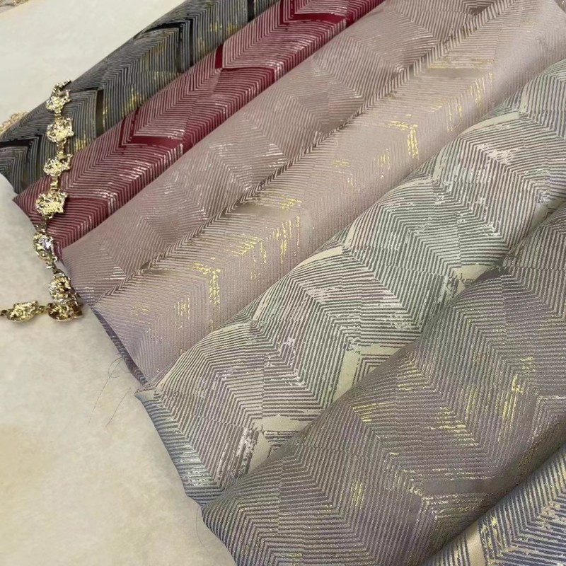 Gold Silk Jacquard Factory - Factory Price Water Ripple Design