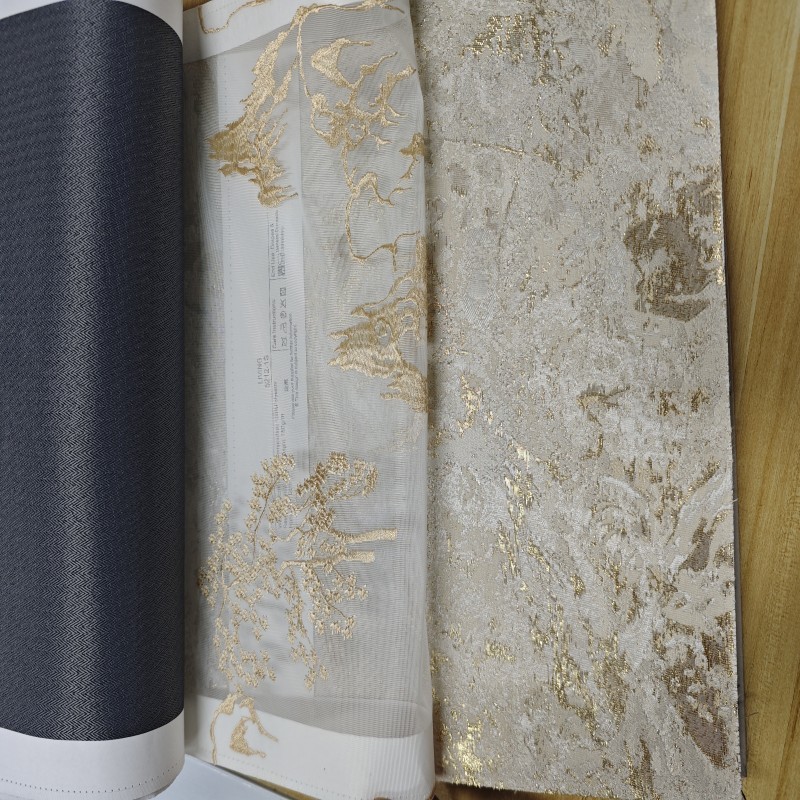 Embossed Jacquard Fabric Factory - High Precision Gold Beige