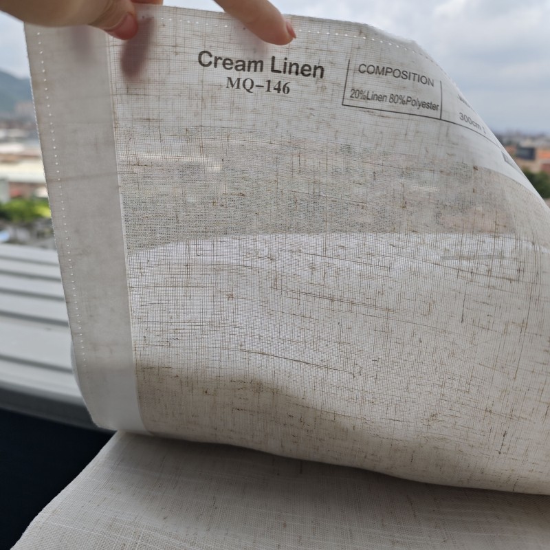 Pinch Pleated Sheer Factory - Roll Beige Linen Blend