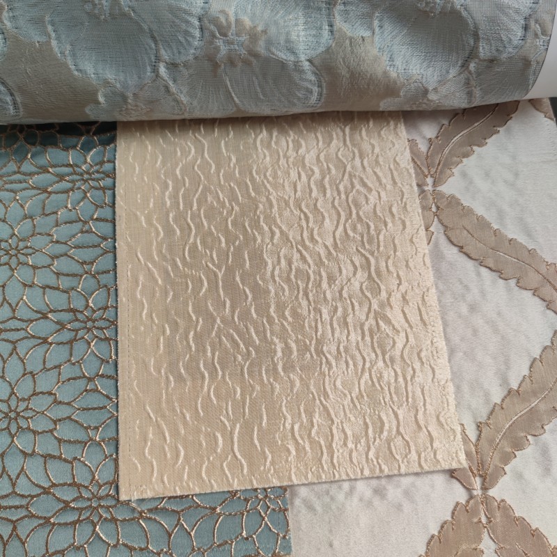 Embroidery Drapery Manufacturer - Nautical Beige Blue Floral