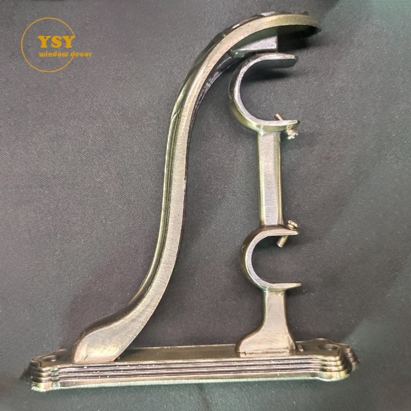 Curtain Bracket Supplier - Golden Brass Holder Drapery Rod