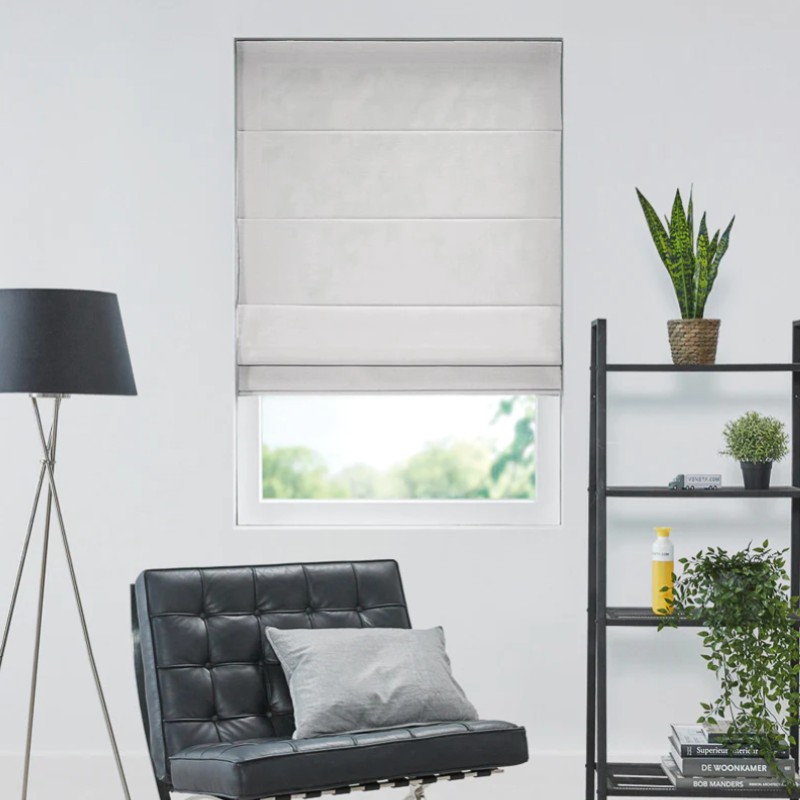 Roman Blinds Supplier - Custom Size Linen Fabric Cordless