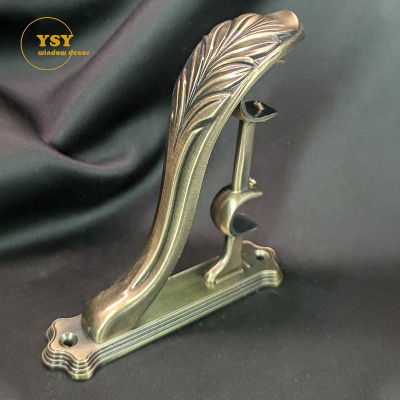 Curtain Bracket Supplier - Golden Brass Holder Drapery Rod