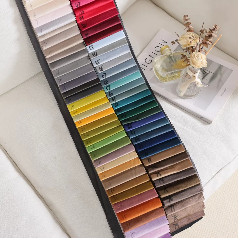 Velvet Sofa Fabric Supplier - Super Soft Woven Plain Dyed Breathable