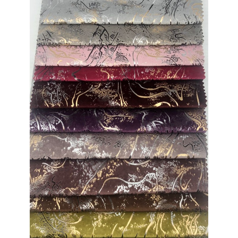 Printed Velvet Supplier - Factory Direct Knitted Gold Print