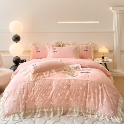 Mink Velvet Bedding Manufacturer - 4 Piece Plush Crystal Velvet