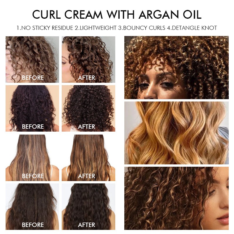 Private Label Organic Afro Hair Defining Curl Cream Curl Enhancers Natural Curling Cream for 4c Hair