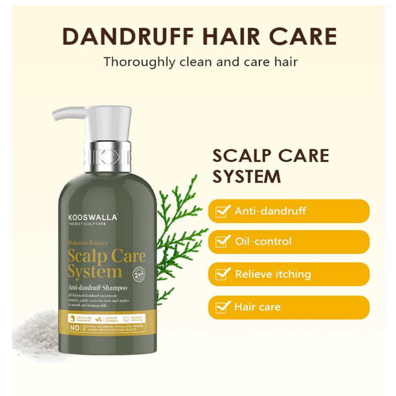 KooSwalla Professional Salon Organic Protein Natural Shampoo and Conditioner Set Nourishing Anti-Dandruff Features