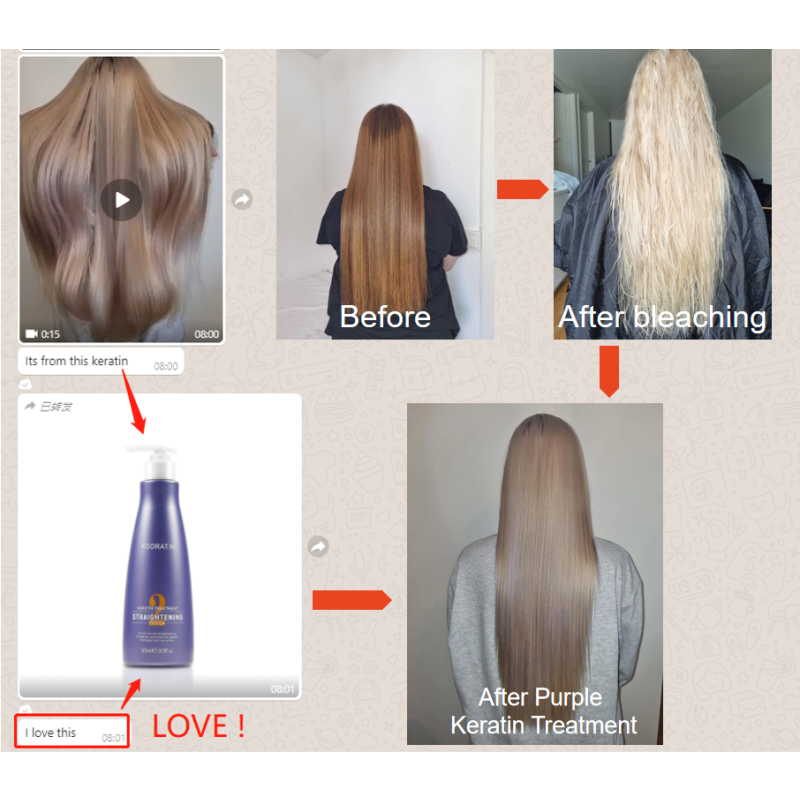 Professional Kooswalla Leave Hair Smooth and Soft Keratin Treatment Without Formaldehyde