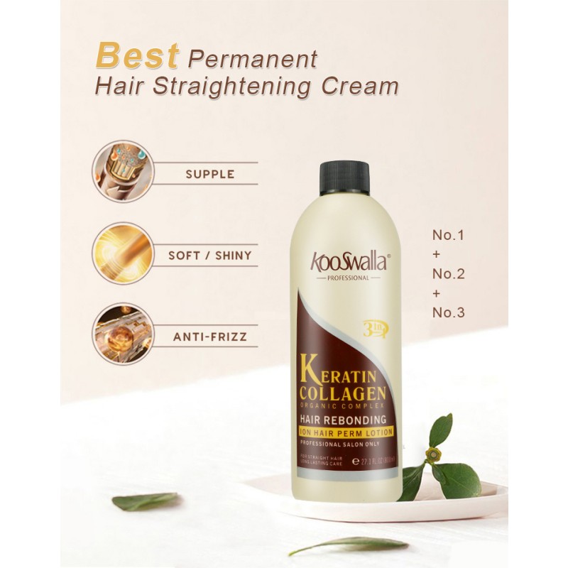 Best Professional Salon Organic Hair Straightener Lotion Strong Hold Permanent Rebonding Cream