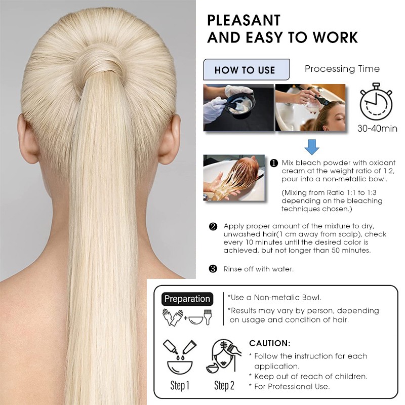 2024 New Arrival Permanent Herbal Dust-Free Bleaching Powder Hair Color Dye Lightener