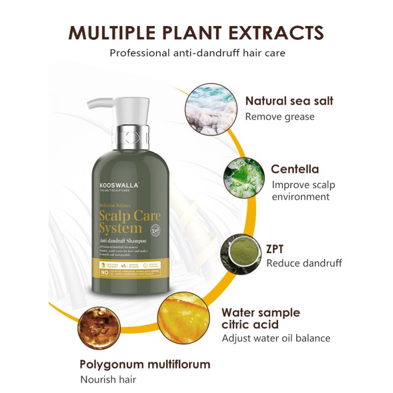 KooSwalla Professional Salon Organic Protein Natural Shampoo and Conditioner Set Nourishing Anti-Dandruff Features