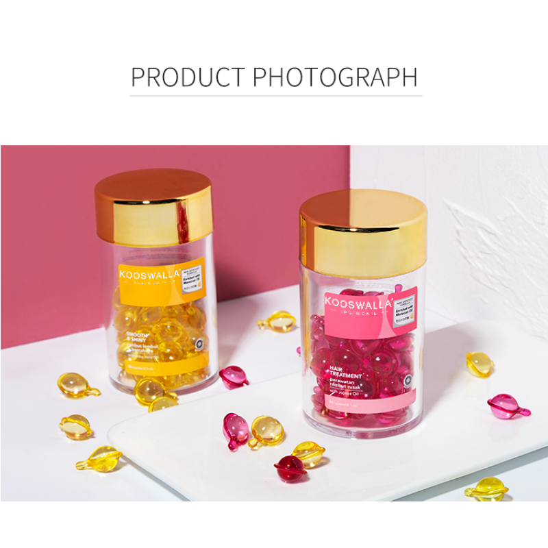 Customized Wholesale Organic Hair Oil Moisturizing and Smoothing Hair Oil Capsules