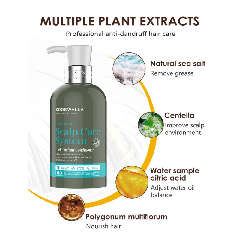 KooSwalla Sulfate-Free Argan Oil Anti-Dandruff Shampoo and Conditioner 500ml Nourishing Hair Repair Cream