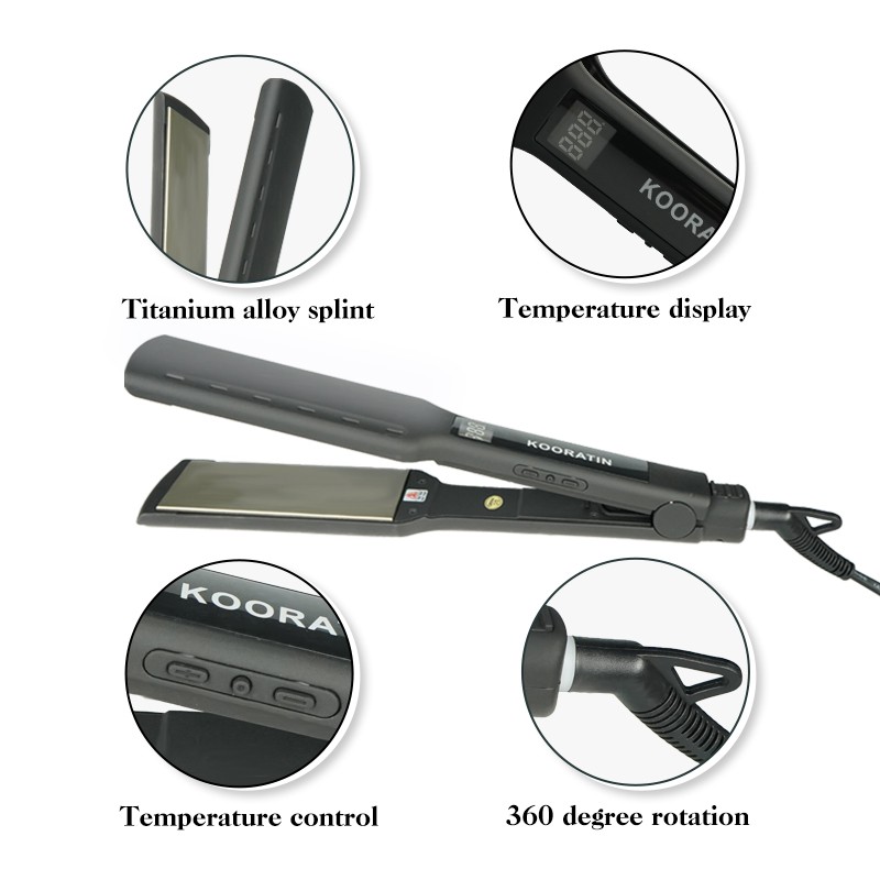 2-in-1 Titanium Hair Straightener and Curler Portable Flat Iron with LED Temperature Display Fast and Cheap
