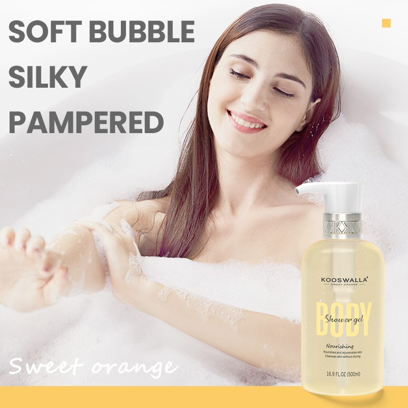 2023 New Design Vegan Orange Shower Gel Whitening Body Wash Healthy Bath Supplies