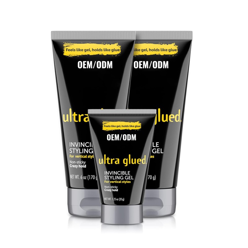 Private Label Ultra Glued Styling Gel for Natural Hair Strong Hold and Organic Edge Control in 30 Seconds