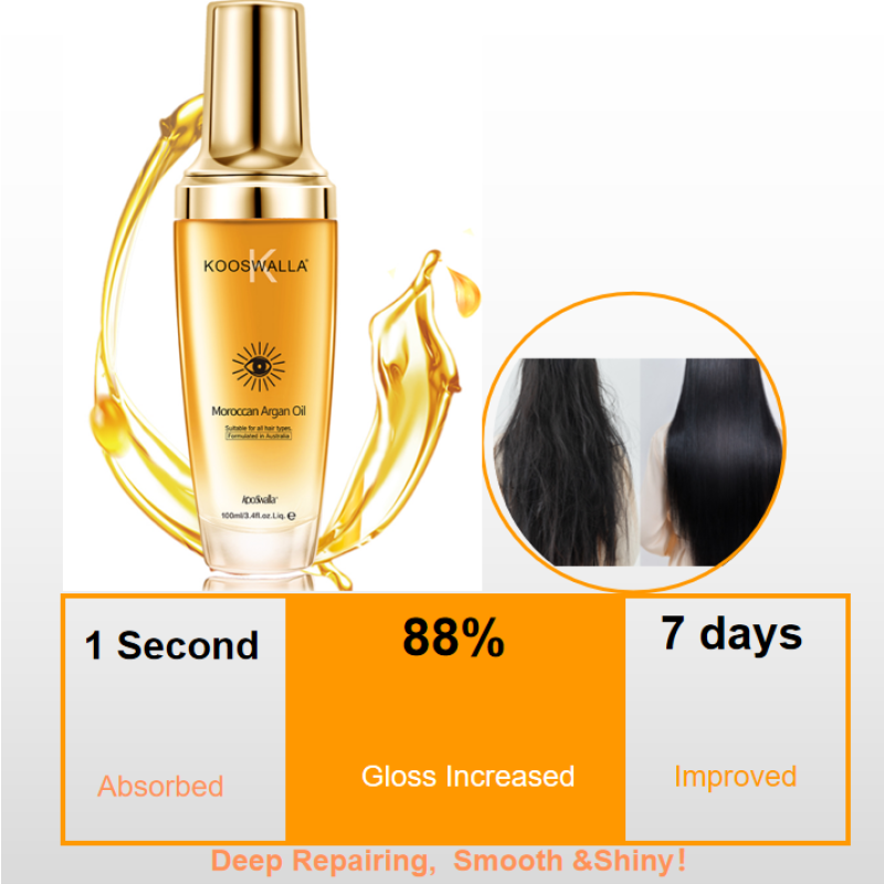 High Quality 50ml 100ml Argan Oil Hair Serum Organic Vegan Daily Hair Care Oil for Dry Hair-Repairing Feature