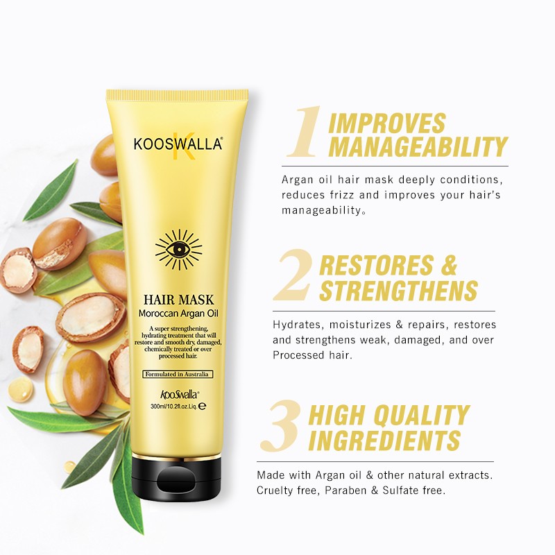 Kooswalla Organic Hair Care Deep Nourishing Argan Oil Hair Mask for All Type Hair