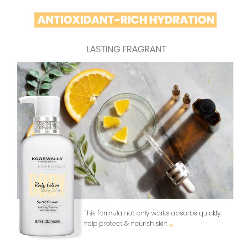OEM Private Label Natural Moisturizing Fast Absorbing Orange Body Lotion