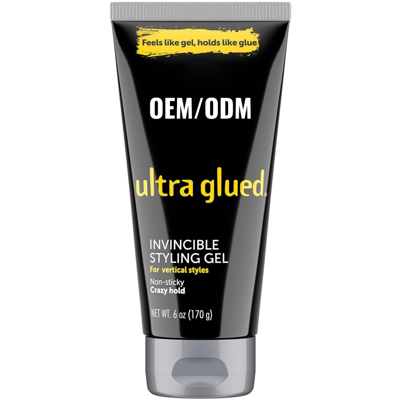 Private Label Ultra Glued Styling Gel for Natural Hair Strong Hold and Organic Edge Control in 30 Seconds