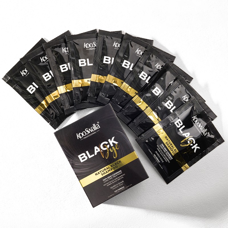 Wholesale KooSwalla Sachet 25ml Brown Hair Color Shampoo Permanent Dye Black Hair Shampoo for Women Men