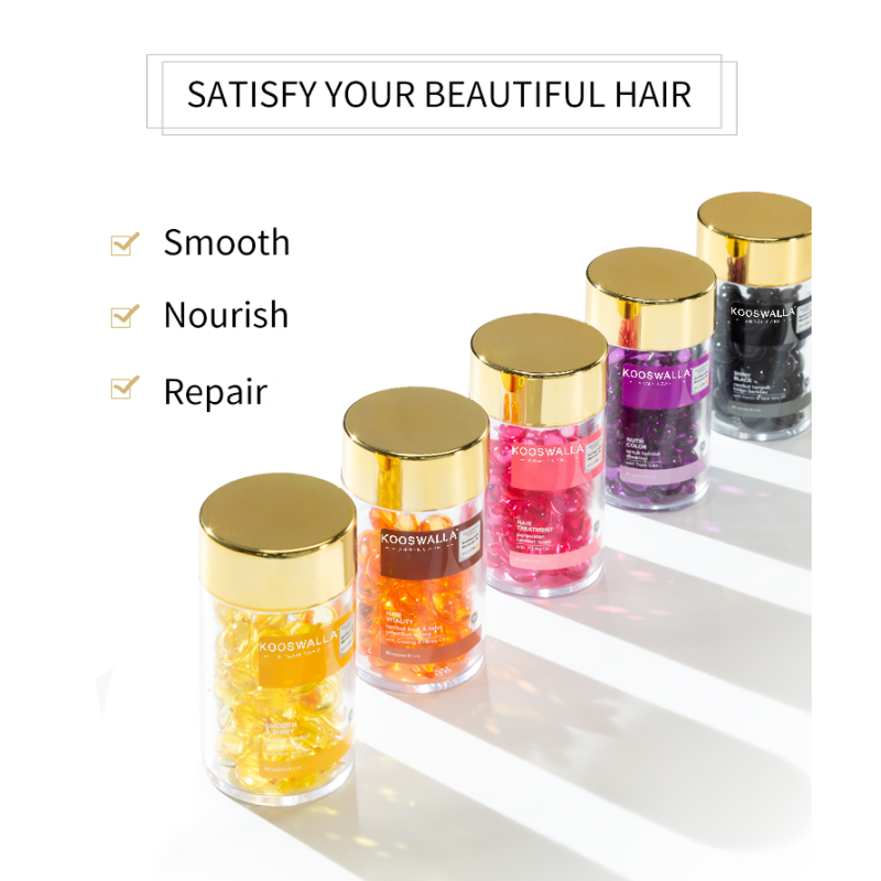 Customized Wholesale Organic Hair Oil Moisturizing and Smoothing Hair Oil Capsules
