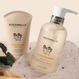 Organic Vegan Baby Skin Whitening Cream Body Lotion Shampoo and Body Wash with Herbal and Hyaluronic Acid Ingredients