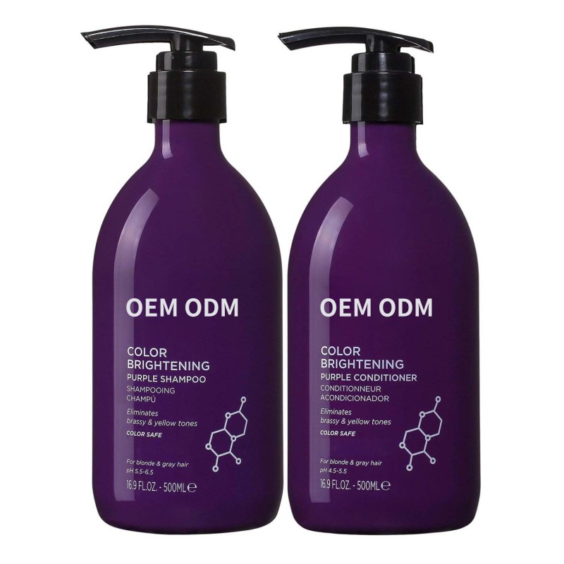 Factory OEM ODM Repairing Shining Sulfate Free Anti Yellow Silver Purple Shampoo for Blonde and  Gray Hair