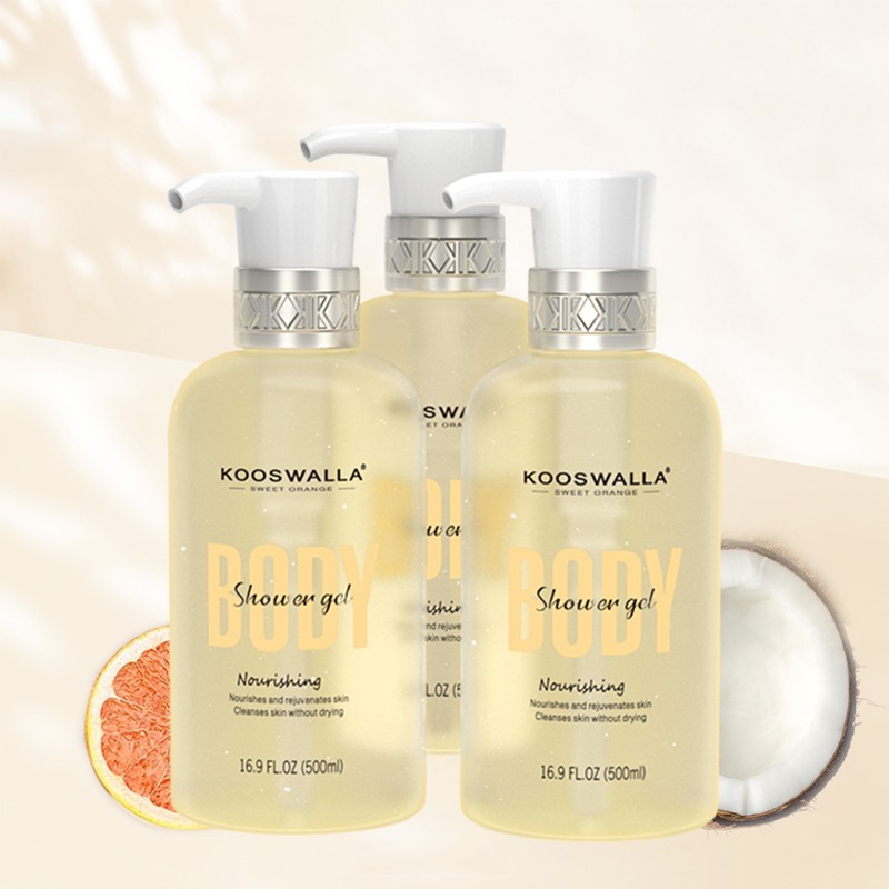 2023 New Design Vegan Orange Shower Gel Whitening Body Wash Healthy Bath Supplies