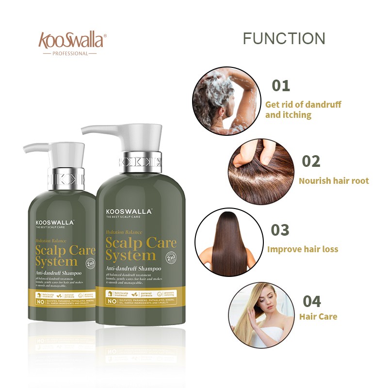 KooSwalla Professional Salon Organic Protein Natural Shampoo and Conditioner Set Nourishing Anti-Dandruff Features