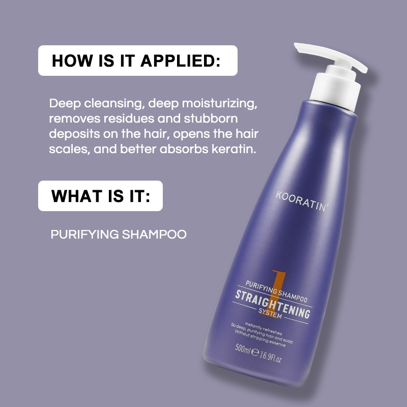 Professional Salon Use Kooratin Keratin Purifying Shampoo Without Formaldehyde