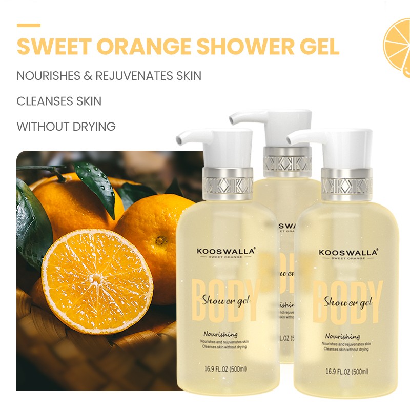 Hot Sale Bath Gift Set Natural Sweet Orange Shower Gel for Women Nourish Skin