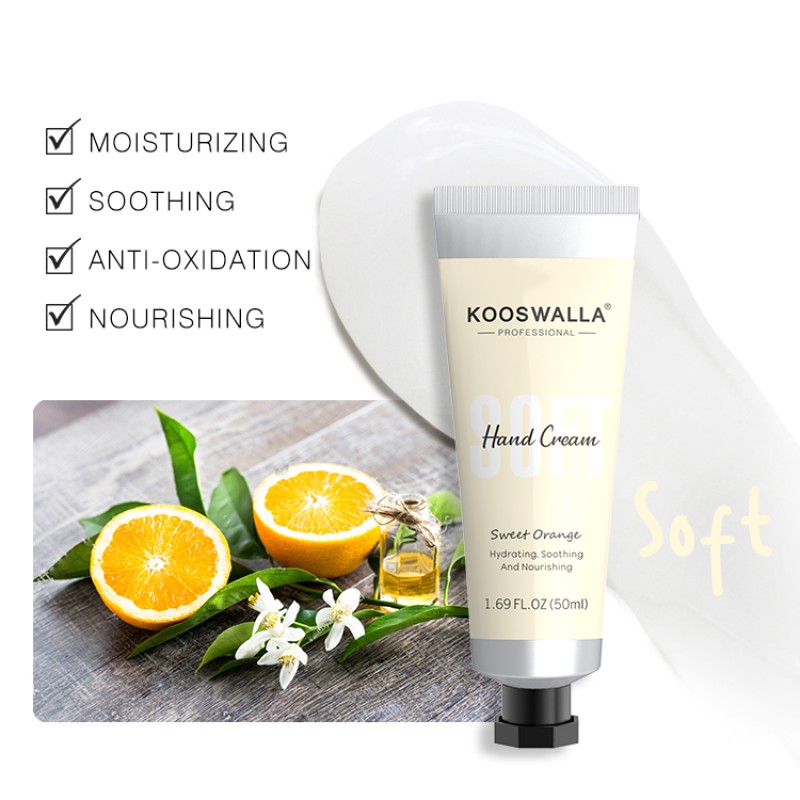 Private Label Mini Cherry Blossom Sweet Orange Sea Salt Plant Hand Cream Skin Care Moisturizing 50g Hand Cream Lotion