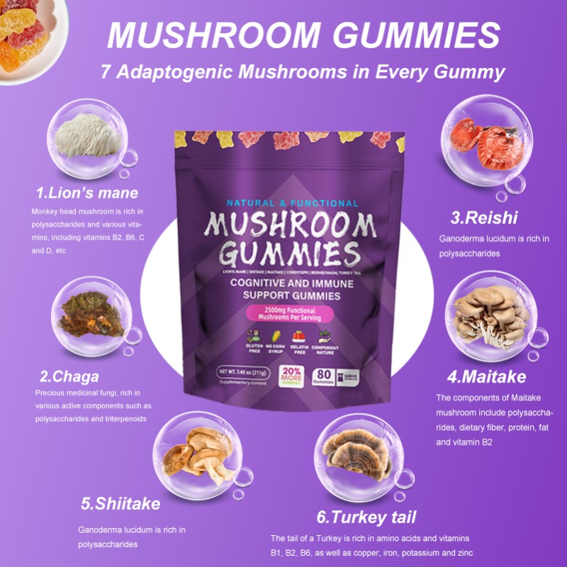 Mushroom Gummies Supplier - Immune Support Custom Bags