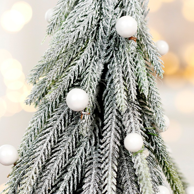 Mini 30cm Soft-Branch Christmas Tree Tabletop Ornament Snow-Covered for Home Parties Cross-Border Promotional Party Supplies