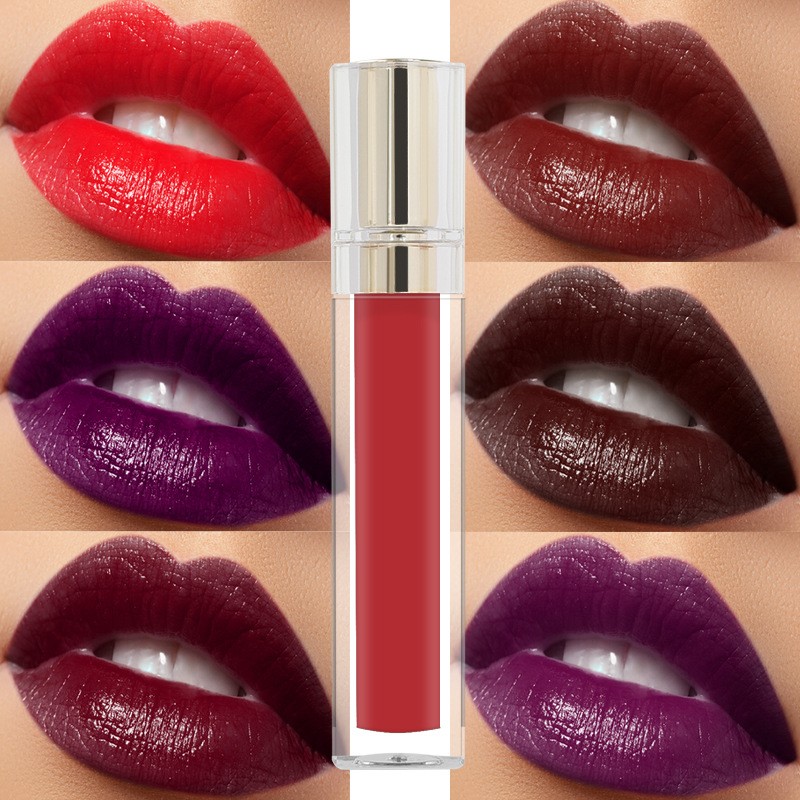 Private Label Liquid Lip Gloss  High Quality New Gold Glitter Cap Vegan Waterproof  Lipstick Waterproof Long Lasting Lip Glaze