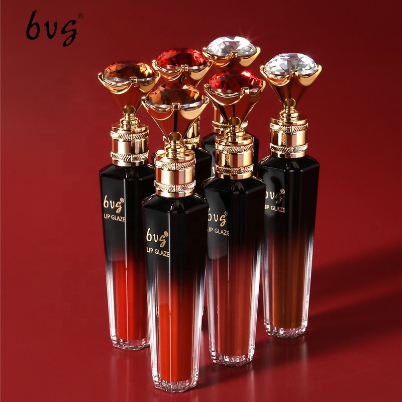 6 Colors 2.5g Waterproof Long Lasting Nude Matte Liquid Lipstick Non Stick Cup Sexy Red Lip Tint With Luxury Diamond Wand