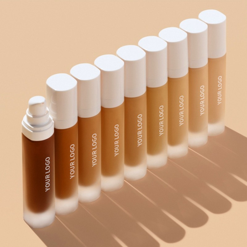 Low MOQ Custom Logo Even Skin Tone Oil Control Matte Waterproof 18 Colors Foundation