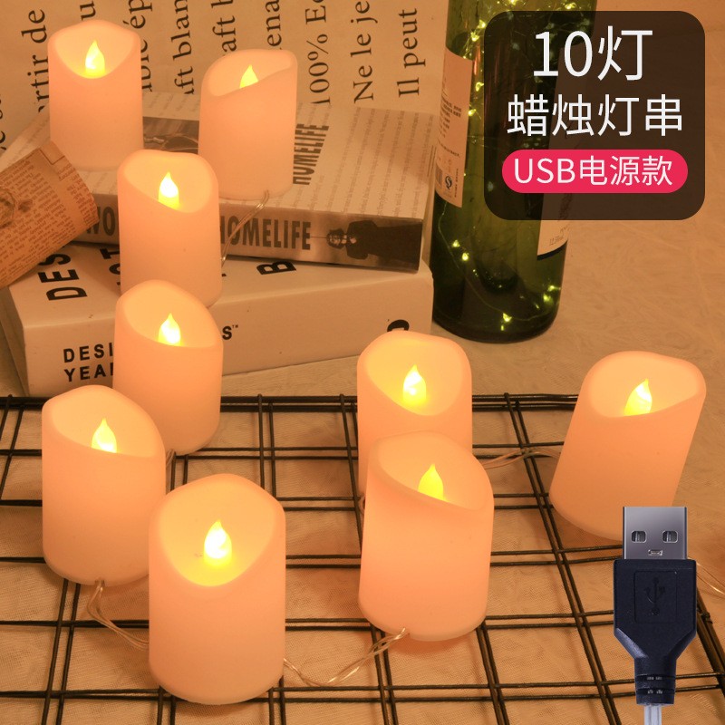 Birthday Party Decoration Flameless Candles Indoor Arrangement Festival Birthday Romantic Confession Romantic Electronic Candles