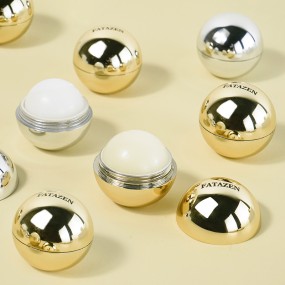 Organic Vegan Lip Balm Ball Golden Silver Moisturizing Herbal Liquid Mango Rose Blueberry Coconut Scents Makeup OEM Available